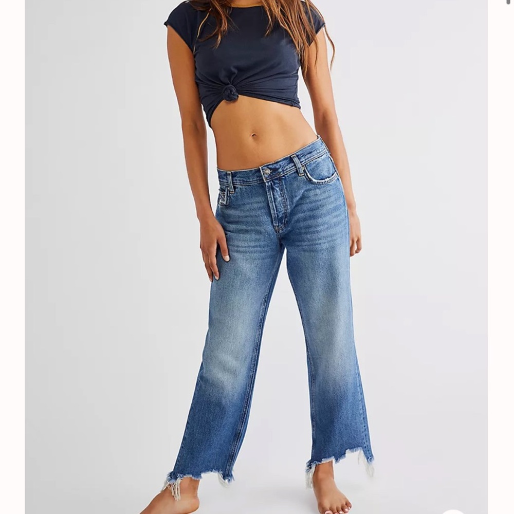 FREE PEOPLE MAGGIE MID-RISE STRAIGHT LEG JEANS SIZE 28